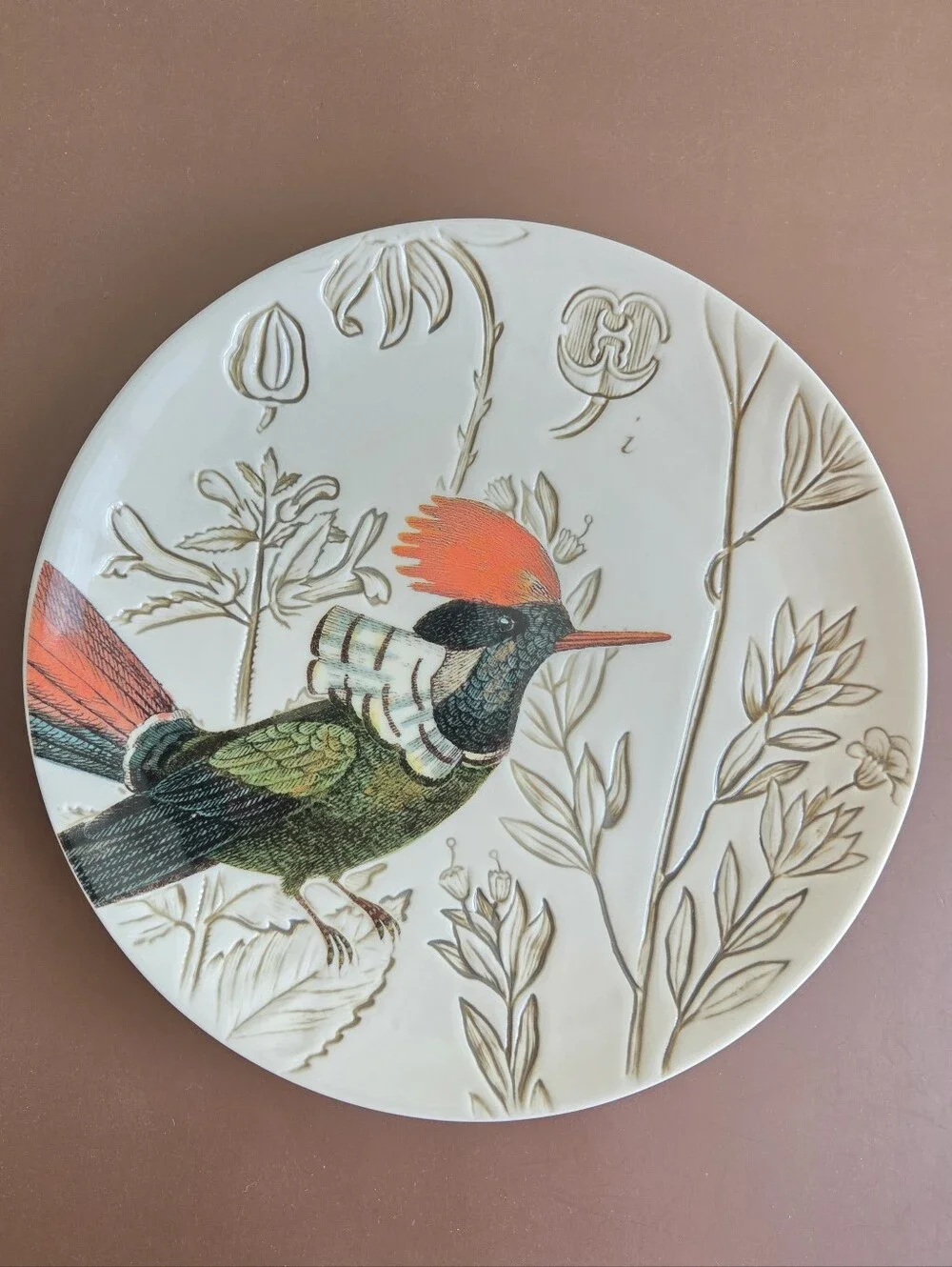 Pottery Barn Tufted Coquette Bird Salad Plate Discontinued Replacement Plate